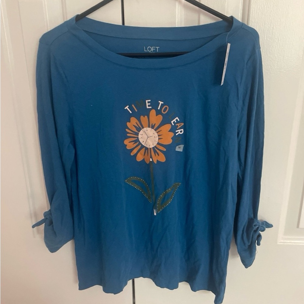 LOFT Blue Graphic Women's Top